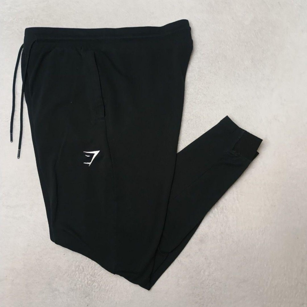 Gymshark Jogger Pants Mens M Black Slim Tapered Critical Zip Pocket Gym Training